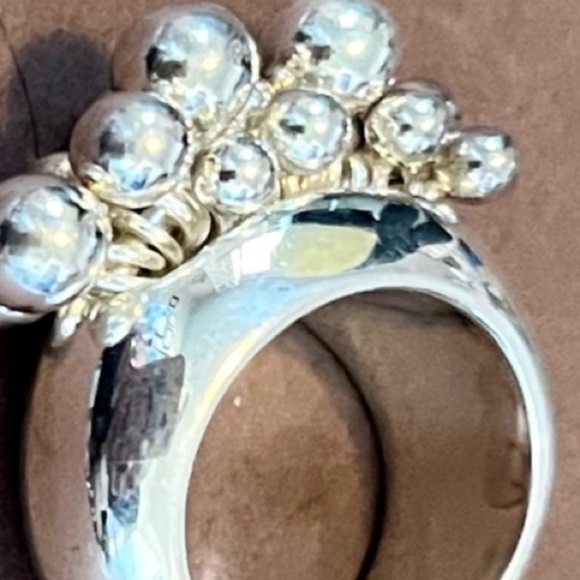RARE Silpada Vintage Sterling Silver ChaCha Floating Silver Bead Ring Price FIRM - Picture 6 of 13